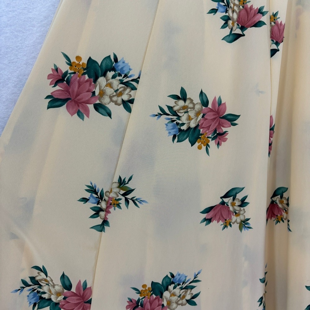 Rafaella Yellow Floral Button Skirt Cottagecore Vintage Romantic Midi size 8 - Picture 6 of 12